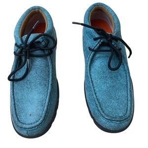 Ferrini Rogue Blue Leather Upper Lace Up Ankle Chukka Boots Womens Size 7.5 NWOT